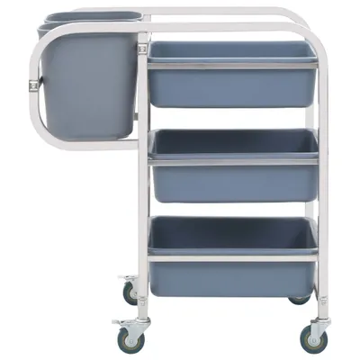 Produktbild von vidaXL Küchenwagen mit Kunststoffbehältern 82x43,5x93 cm