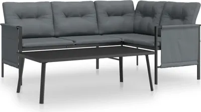 Produktbild von vidaXL 2-tlg. Garten-Lounge-Set Anthrazit Stahl