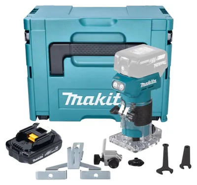 Image de Makita DRT 52 Y1J Affleureuse sans fil 18 V 6 mm Brushless + 1x batterie 1,5 Ah + Makpac - sans chargeur