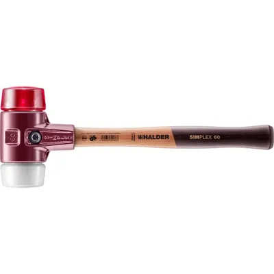 Produktbild von HALDER SIMPLEX Schonhammer Ø 60 mm Plastik rot / Superplastik mit Tempergussgehäuse