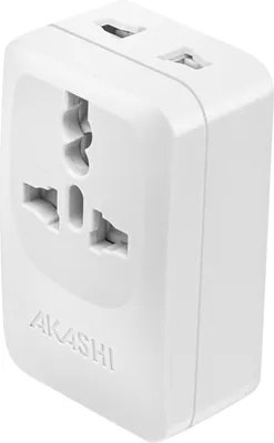 Produktbild von Akashi, Reiseadapter USA Japan USB USB C 15W, Weiß
