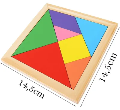 Obrázok produktu pre Tangram drevená logická hra skladačka puzzle pre deti