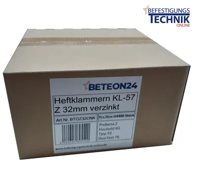 Produktbild von Heftklammer Z 32 CNKHA 32mm verzinkt für Prebena 4C-Z50 Haubold KG 750 KL-57