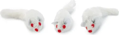 Produktbild von Beeztees Maus - Katzenspielzeug - weiß - 5x3x2 cm - 3Stk.