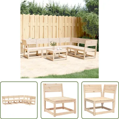 Produktbild von The Living Store 6-tlg. Garten-Sofagarnitur Massivholz Kiefer