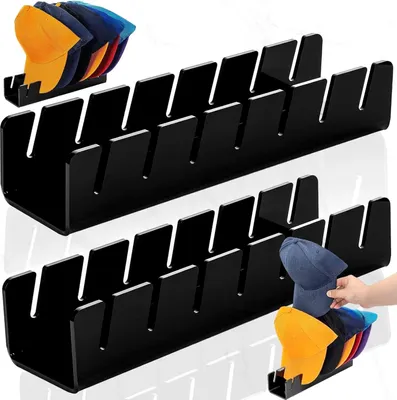 Produktbild von 2 Stš¹ck Cap Organizer, Cap Halter, Cap Halterung, Hat Organizer, Keine Installation Acryl Hut Lagerung Stand, Kappenhalter fš¹r Aufbewahrung Basecap Halter Werden 14 Hš¹te Aufbewahren