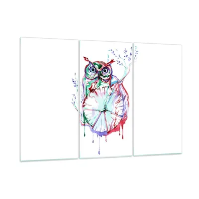 Produktbild von Bilder auf glas - Eule intelligent Geschöpf Kinder - 105x70cm - Glasbilder - Wandbilder - Kunstdruck - zum Aufhängen bereit - Wanddekoration aus Glas - Glas Bilder - Wandbild auf Glas - GCE105x70-2984