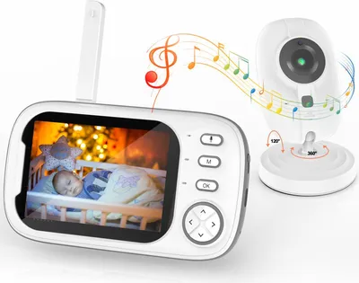 Produktbild von Welikera Babyphone, Babyphone mit Kamera HB32 3.5" Digital Funk TFT LCD Drahtloser, LCD Drahtloser Video baby Monitor mit Digitalkamera, Weiss