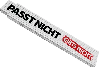 Produktbild von Passt nicht gibts nicht Meterstab aus Holz
