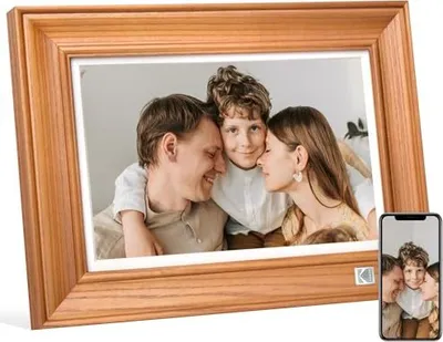 Produktbild von KODAK Digitaler Bilderrahmen WLAN digitale bilderrahmen 10 zoll mit 32 GB Speicher, Hölz Elektronischer FHD 1920*1200 Touchscreen, Teilen Sie Fotos,