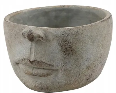 Produktbild von Donika Blumentopf Gesicht Beton Grau 12x18cm Kopf