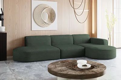 Produktbild von Kaiser Möbel Ecksofa Designer, Sofa L form MODENA stoff Poso Grün Rechts