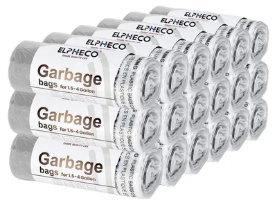 Obrázek produktu pro ELPHECO, 15litrové sáčky na odpadky se stahovacím provázkem, vhodné do koupelny, kanceláře a pro běžné odpadky
