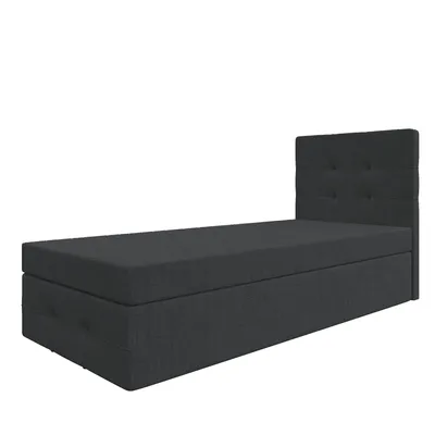 Produktbild von Bett, Boxspringbett MERA PREMIUM MINI 100x200cm - OHNE Topper mit Bettkästen, Einzelbett, Stauraum, Polsterbett, (Schwarz - AURA 18)