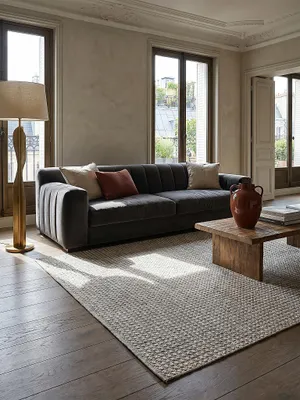 Teppich Grau rechteckig im modernen Wohnzimmer_#sku_BARK503119381180-BARK503119381181-BARK503119381182#