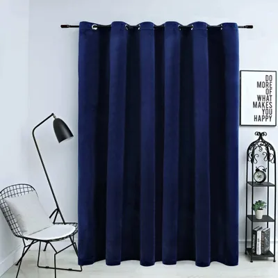 Produktbild von The Living Store Verdunkelungsvorhang mit Metallösen Smat Dunkelblau 290x245 cm