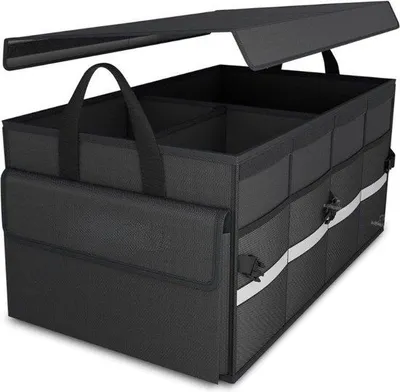 Immagine prodotto di Borsa portaoggetti per auto - Grande - Organizer impermeabile per bagagliaio - Borsa per il bagagliaio per accessori interni e protezione del bagagliaio - Nero