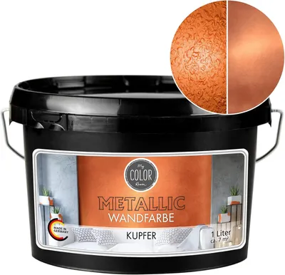 Produktbild von Viva Decor My Color Room Metallic Wandfarbe Kupfer 2,5 l, Effektfarbe für Wände & Decken innen, wasserbasiert, hochdeckend & abriebfest