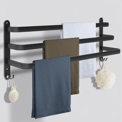 Produktbild von Handtuchhalter Schwarz 70 cm