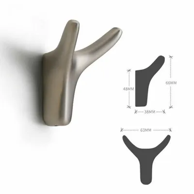 Produktbild von 1pc Zinklegierung Hörner Garderobenhaken Kleiderhaken Wandhaken Garderobe Kleideraufhänger Silber