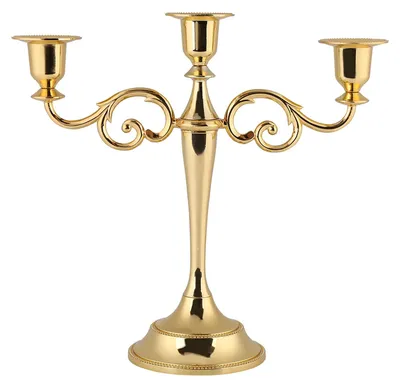 Metall-Kandelaar, 3 Arme, Gold, 25 cm, für Hochzeit