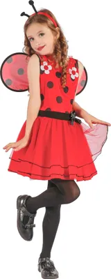Produktbild von Marienkäfer-Mädchenkostüm Tier rot-schwarz - 92/104 (3-4 Jahre)