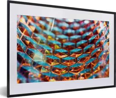 Produktbild von MuchoWow® Gerahmtes Poster Glaswabe 60x40 cm - Poster mit Schwarzem Bilderrahmen Wandposter Rahmen Foto Bilder - Schlafzimmer - Plakat in Rahmen - Drucken