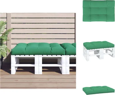 Image de vidaXL Coussin pour palettes, vert, 120x80x12 cm, tissu - Coussin de siège