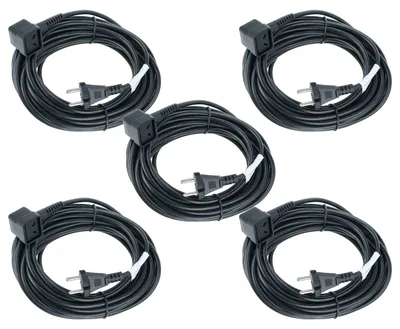Produktbild von vhbw 5x Stromkabel kompatibel mit Numatic NVP 180 Staubsauger - 10 m Kabel, Anschlusskabel
