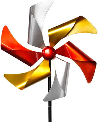 Image de Moulin à vent XL multicolore en métal cuivre or argent