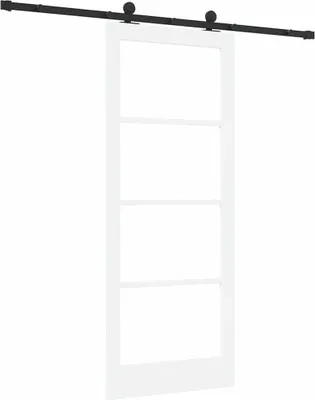 Image de Porte coulissante vidaXL ORKDAL, 83 x 202 cm, en bois massif de pin et verre
