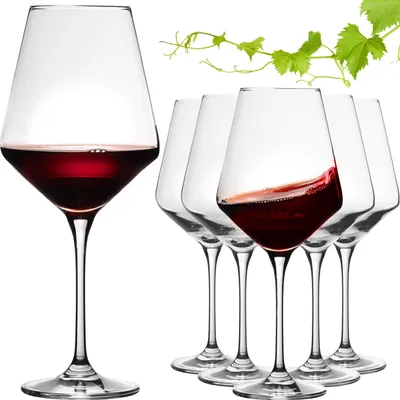 Produktbild von IMPERIAL Rotweingläser 580ml Set 6-Teilig "Athen" Bordeauxgläser aus Crystalline Glas Weinglas Spülmaschinenfest