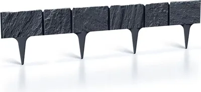 Produktbild von Rasenkante 'Stone' 3,9m Steinoptik Beeteinfassung Kunststoff Garten flexibel matt