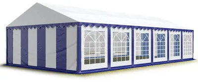 Produktbild von TOOLPORT Partyzelt Festzelt 6x12 m Garten-Pavillon PVC Plane 700 N in blau-weiß Wasserdicht