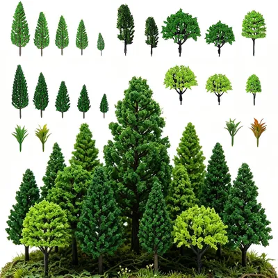 Productafbeelding van Set van 40 Miniatuurbomen voor Modelbouw en Landschapsprojecten