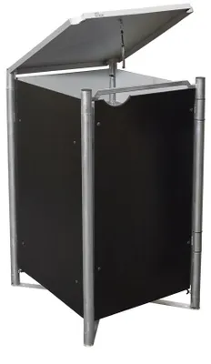 Produktbild von HIDE Metall Mülltonnenbox, Mülltonnenverkleidung für 240 l Mülltonnen schwarz 1er Box