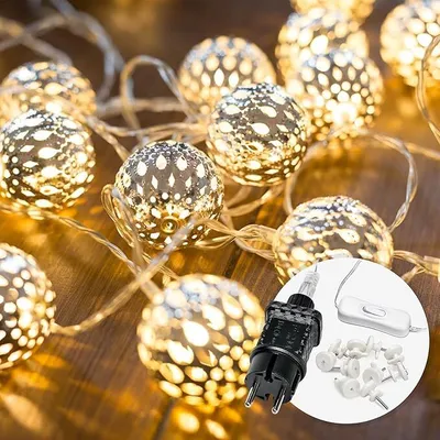 Zdjęcie produktu dla CozyHome CozyHome Marokański łańcuch świetlny LED do wnętrz z wtyczką – 7 metrów i 20