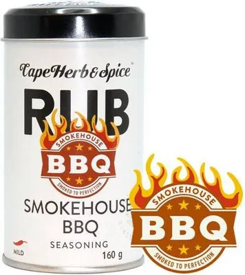 Produktbild von Cape Herb & Spice  Rub Smokehouse BBQ 160g aromatische würzige Räuchermischung