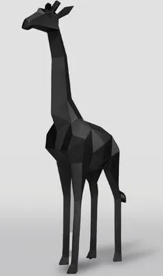 Produktbild von Casa Padrino XXL Deko Skulptur Giraffe Schwarz H. 190 cm