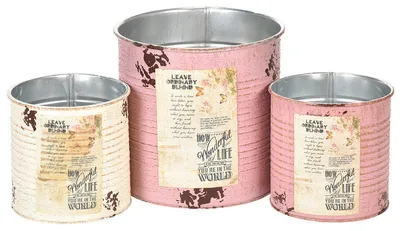Produktbild von Blumentöpfe im Vintage-Stil für stilvolle Dekoration, 3 Stück