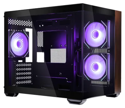 Zdjęcie produktu dla Cooler Master Elite 481 Wood, Mini Tower, PC, Czarny, ITX, micro ATX, Stal, Szkło hartowane, Drewno, Gaming