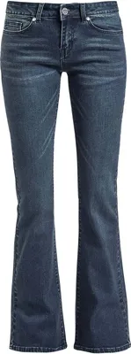 Produktbild von Black Premium by EMP Damen dunkelblaue Bootcut Jeans mit Schlag und leichter Waschung W28L30