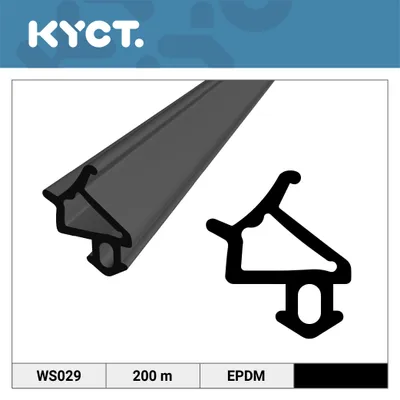 Produktbild von Fensterdichtung Türdichtung EPDM Schwarz PVC Fenster Türen Gummidichtung Dichtungsprofil WS029 200m