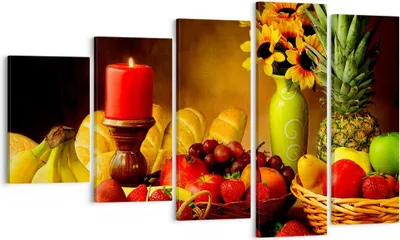 Produktbild von Bild auf Leinwand - Leinwandbild - Banane Korb Essen Früchte - 100x60cm - Wand Bild - Wanddeko - Leinwanddruck - Bilder - Kunstdruck - Wanddekoration - Leinwand bilder - Wandkunst - EG100x60-0462