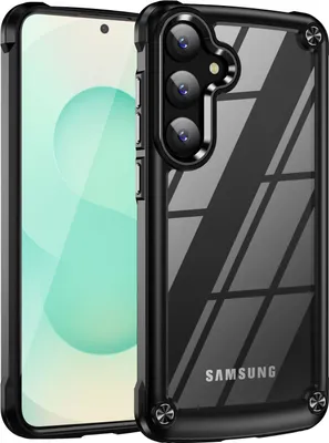 Produktbild von Hülle für Samsung Galaxy S25+ Hybrid Transparente PC Robust TPU Bumper Stoßfest Schutzhülle Schwarz
