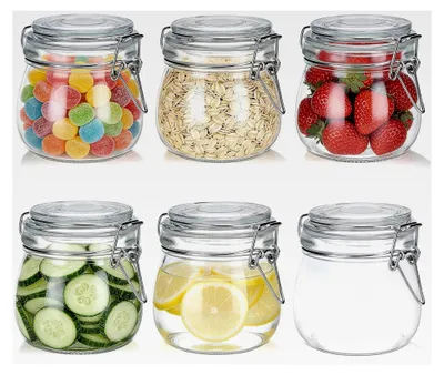 Produktbild von 6er Set Einmachgläser mit Bügelverschluss 500ml, Vorratsgläser mit Deckel, luftdicht