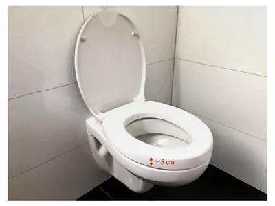 Produktbild von WC-Sitz-Erhöhung aus Duroplast 5 cm mit Absenkautomatik, bis 250 kg belastbar