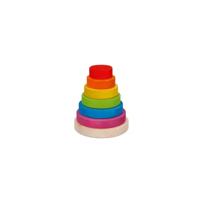 Immagine prodotto di goki 58473 Torre impilabile Ø 11 cm, H= 13 cm, legno, 7 pezzi, colorato