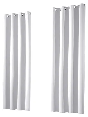 Produktbild von Verdunkelungsvorhang Thermovorhang Vorhangschal - Grau-Weiß - 160 x 135 cm - 2er Set - Mit Ösen - Für Schiene und Kabelspannsystem