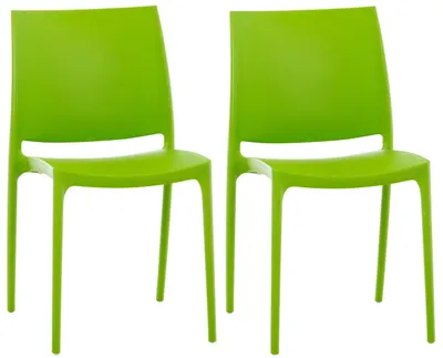 Produktbild von CLP 2er Set Stapelstühle Maya bis zu 130 kg belastbar grün